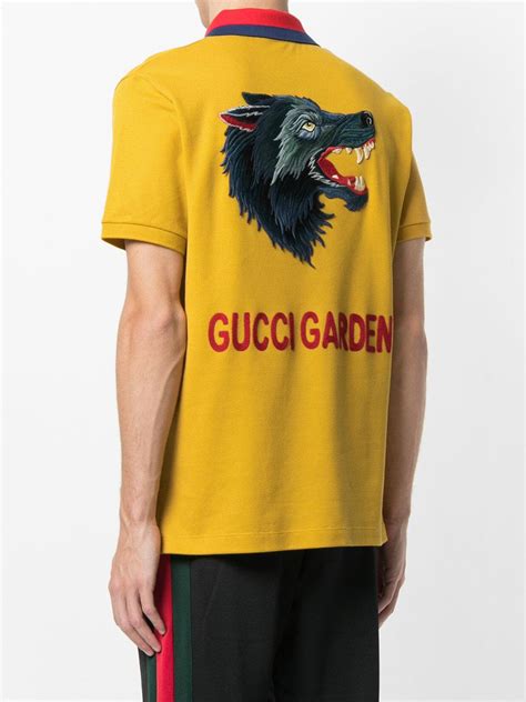 gucci garden wolf polo|gucci t shirt sale.